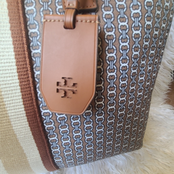 Tory Burch Gemini Link Canvas Tote Light Umber Gemini Link- New W/ Tag Flaws - Picture 15 of 15